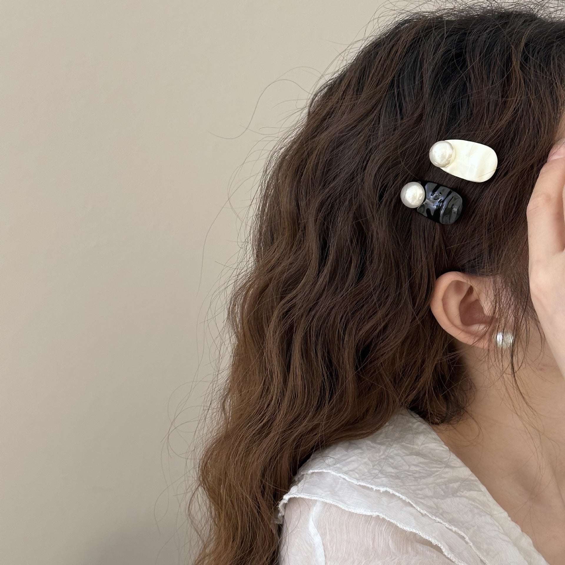 Wholesale  Pearl Wave Dot  Clip Hairpin Hair Clips