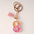 Wholesale  Resin Glue English Numbers Pink Tassel Rose Red Gold Foil Keychain