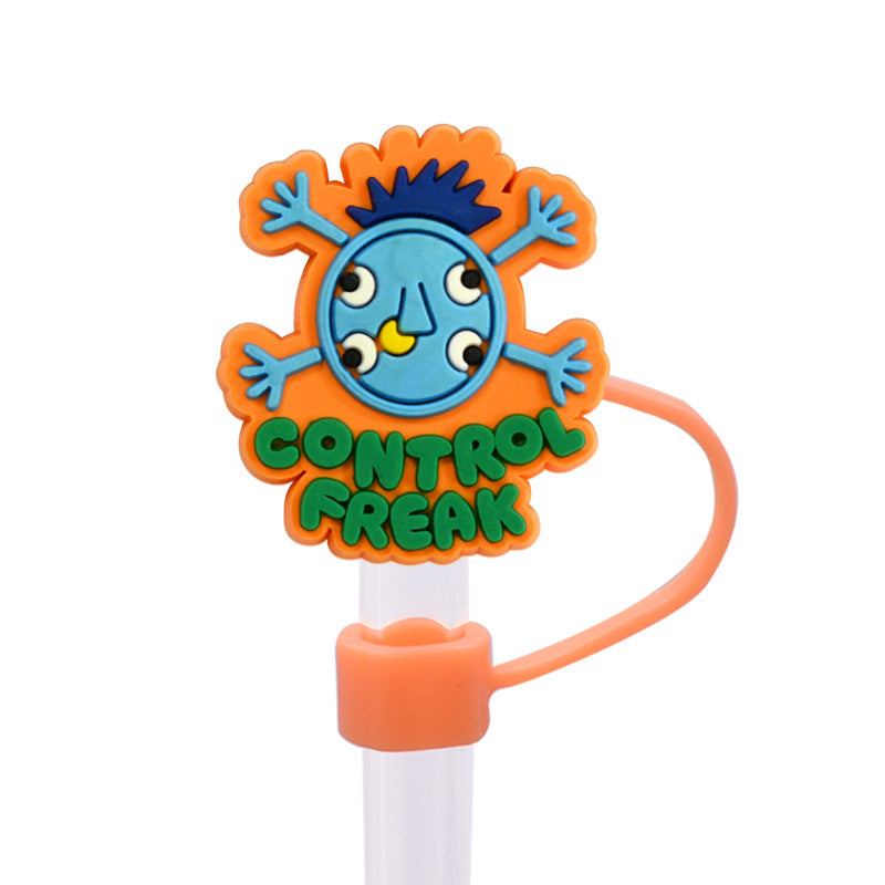 Wholesale Random 100pcs Cute Monster Straw Cover 10MM Straw Tube Cap