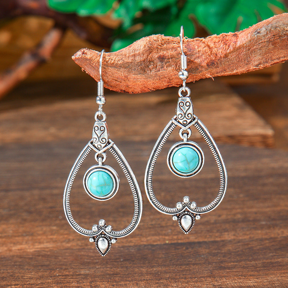 Wholesale Bohemian Turquoise Earrings Zinc Alloy Fashion Accessory Gift for Women