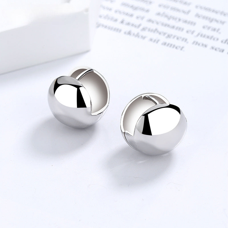Wholesale S925 Sterling Silver Stereo Ball Earrings