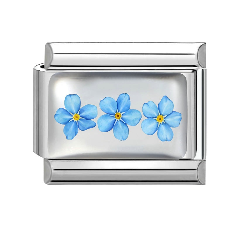 Wholesale 9mm Italian Charm Starter Bracelets DIY square Single Section Creative Stainless Steel Composable Bracelet