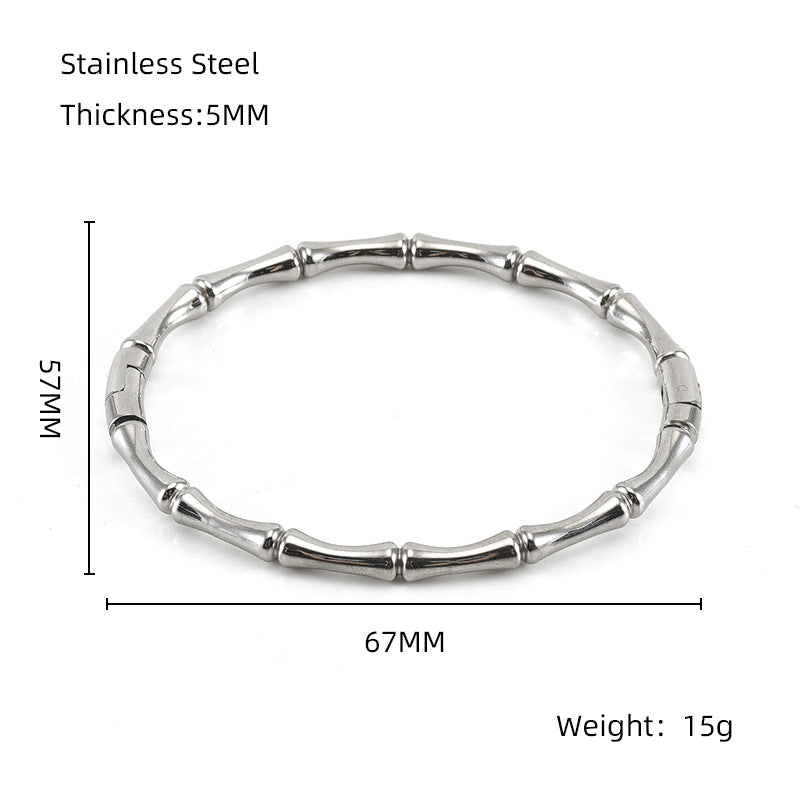 Wholesale golden bamboo titanium steel plain bracelet