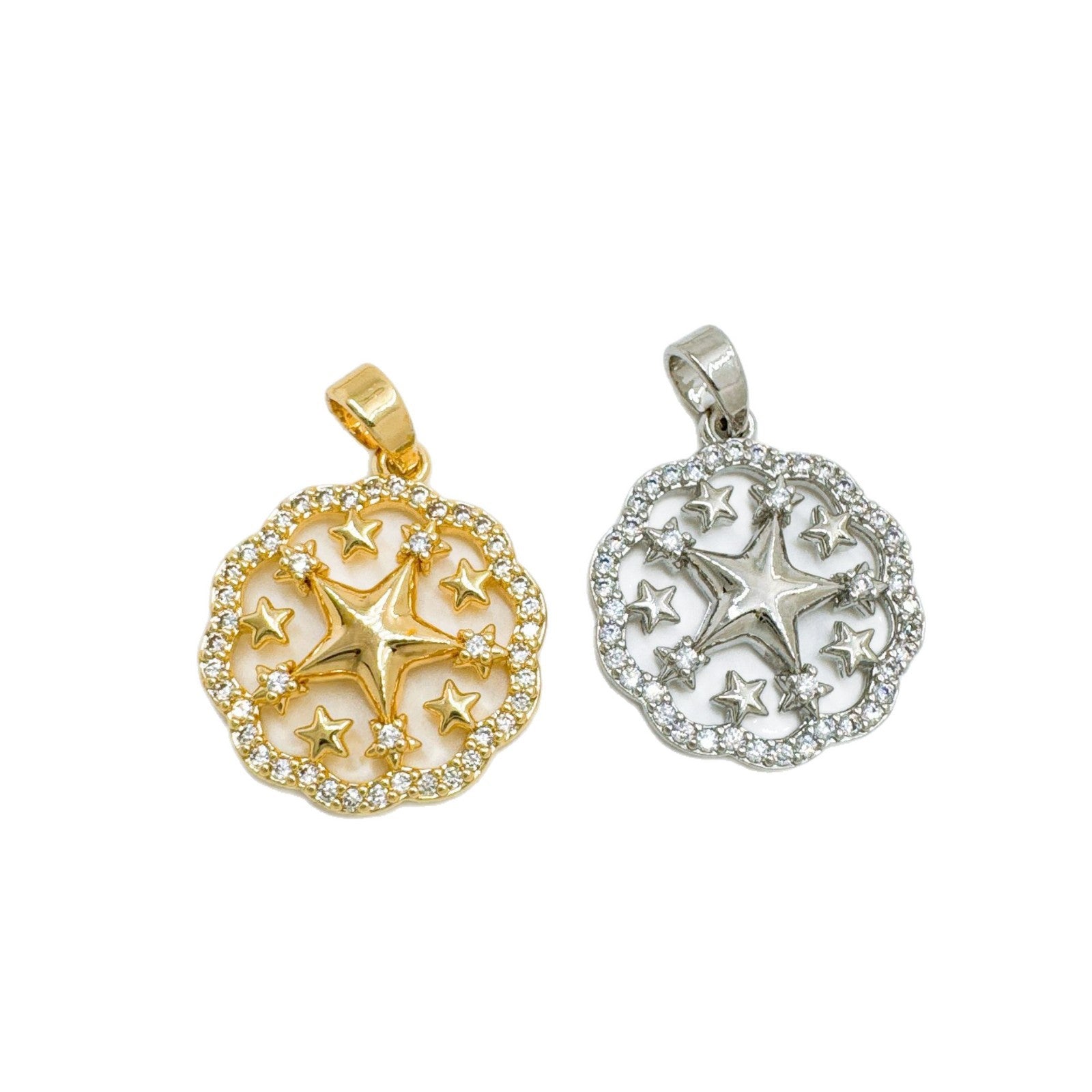 Wholesale Sweet Cool Moon Star Charm Necklace Gold Plated Copper Fashion Accessory Gift