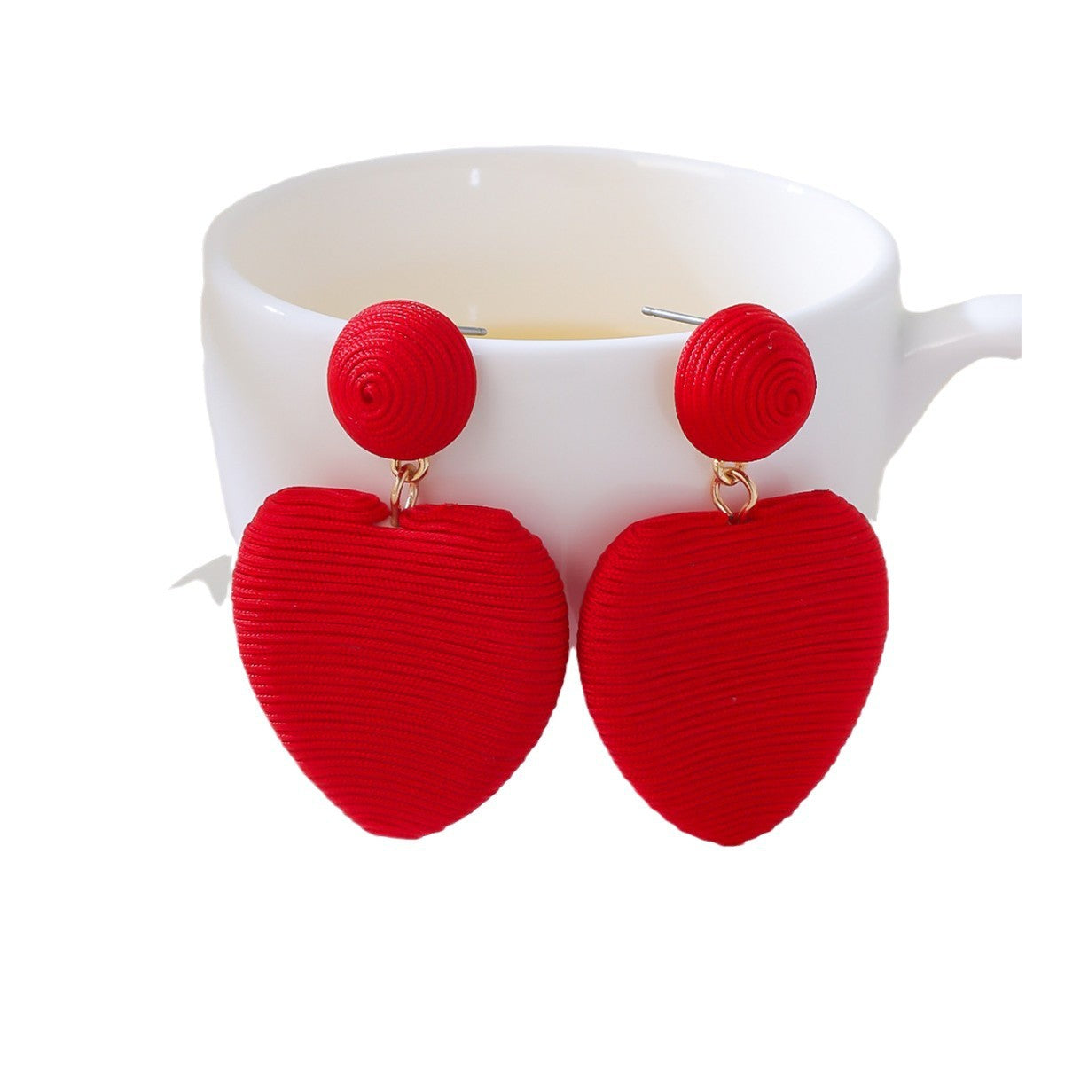 Wholesale Handmade Wrapping Peach Heart Pendant  Earrings