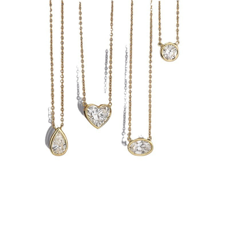 Wholesale zircon oval round pendant necklace