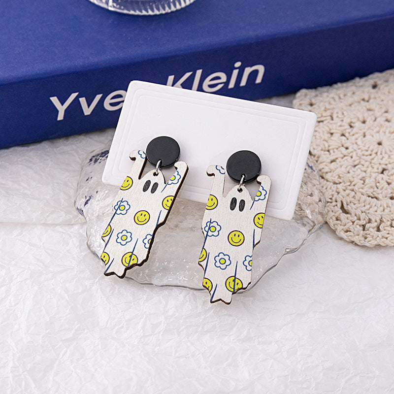 Wholesale   Funny Bat Earrings Horror Cartoon Ghost Earrings