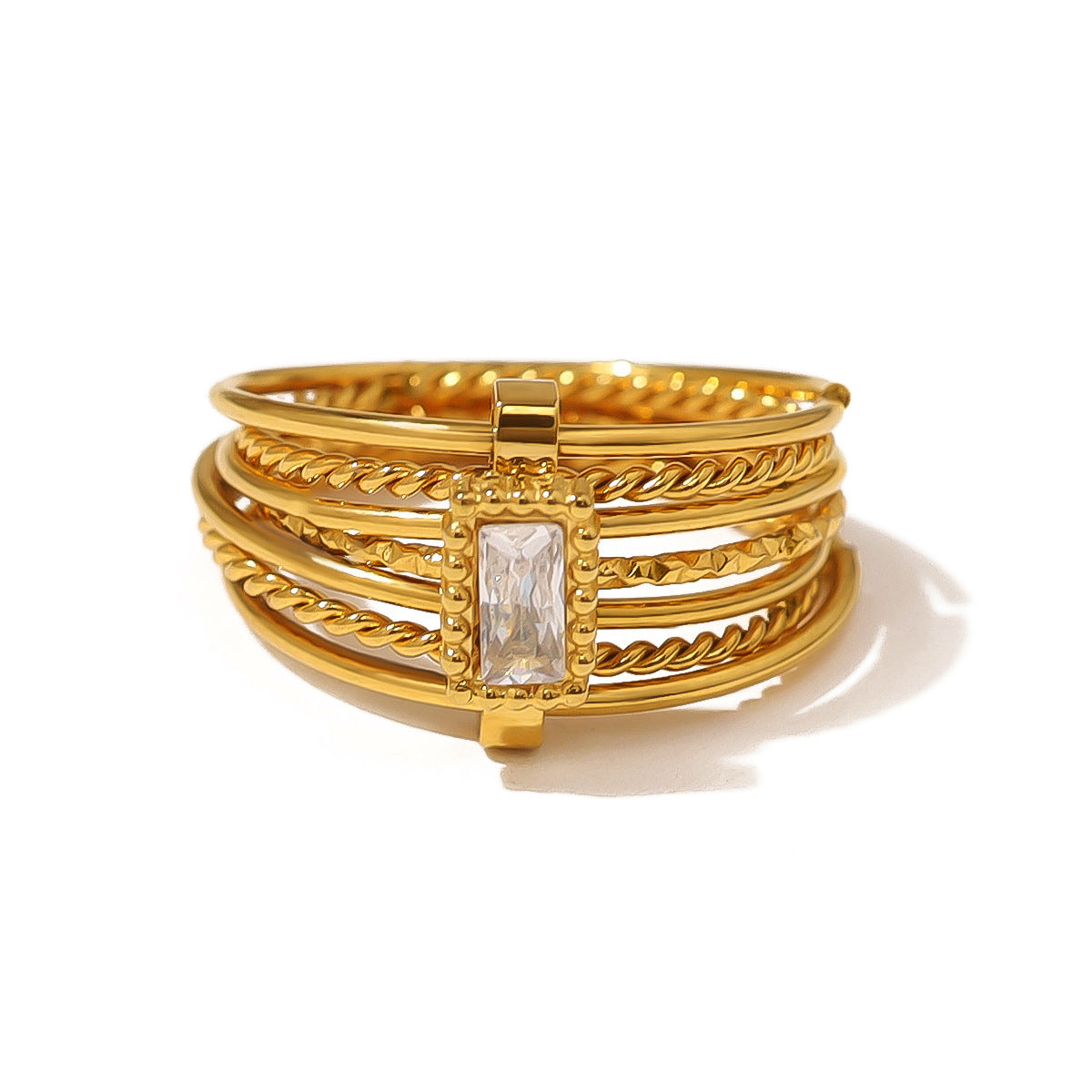 Wholesale Light luxury multi-layer titanium steel ring