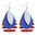 Wholesale  Flag Leather Earrings Independence Day Earrings