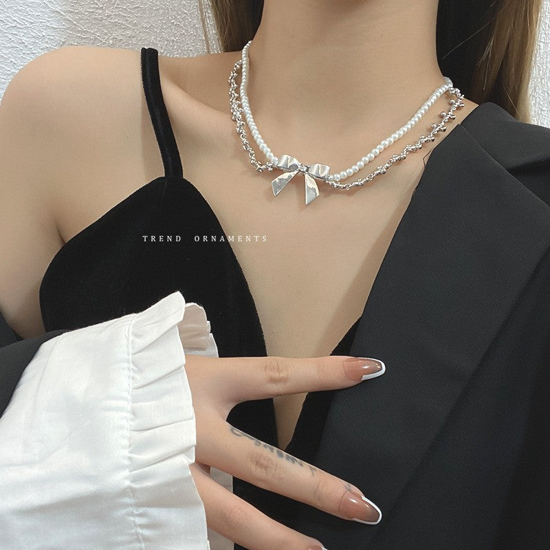 Wholesale Baroque Pearl Crystal Necklace Collarbone Chain Choker Necklace ACC-NE-Miaosi010