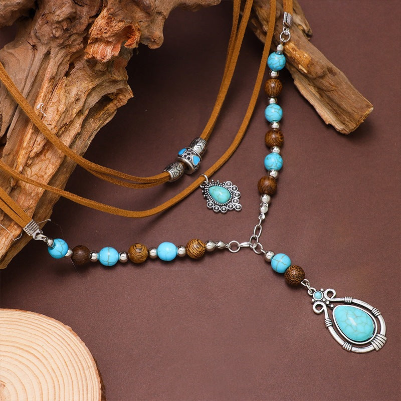 Wholesale Bohemian Vintage Layered Beaded Necklace Set,  Fashion Layering Jewelry Accessory for Women,  Gift