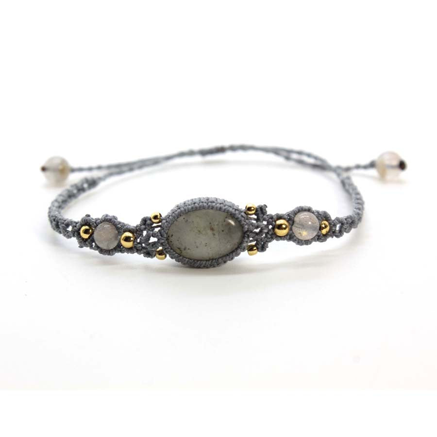 Wholesale Stylish Amethyst Oval Braided Stretch Bracelet For Women Adjustable Everyday Jewelry Accessory Ideal For Boutique Resale