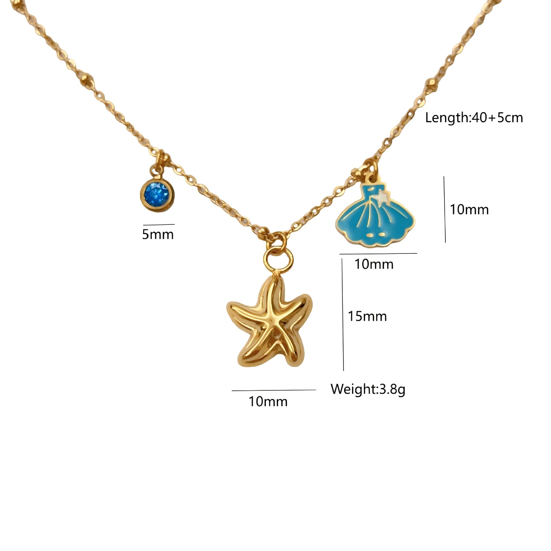 Wholesale Marine Elements Series Jewelry  Light Luxury Niche Stainless Steel Oil Drop Necklace