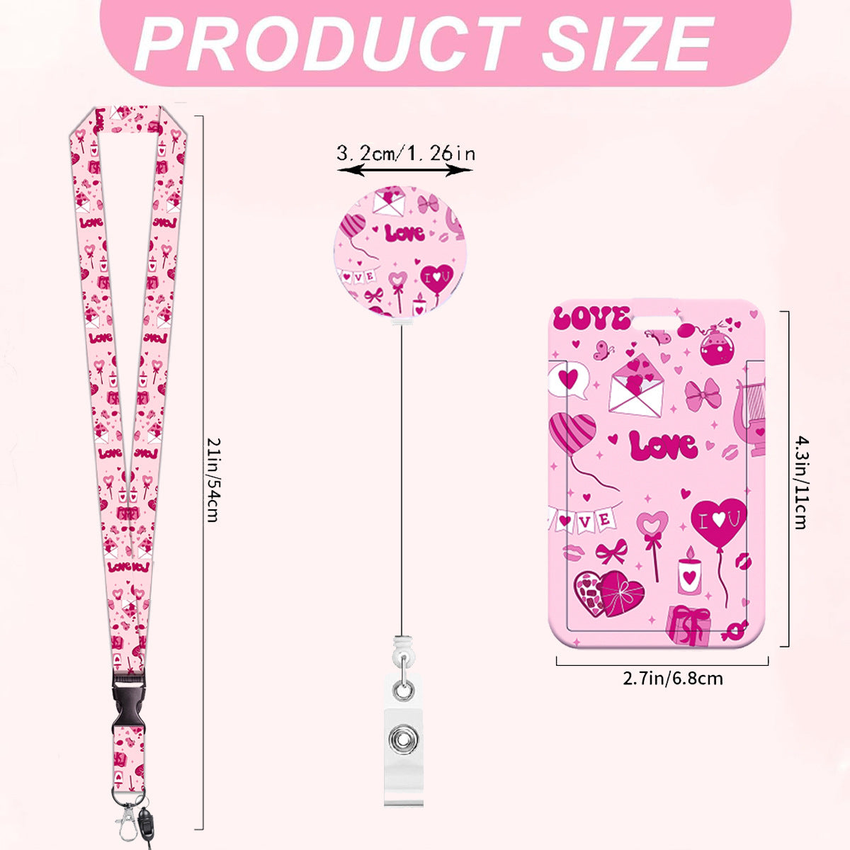 Wholesale retractable name tag  Valentine' s Day LOVE Badge Reels