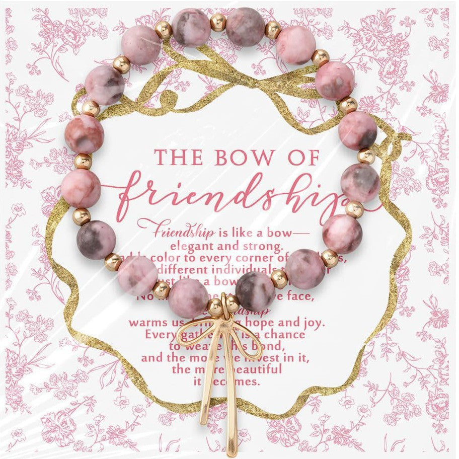 Wholesale Pink Zebra 8mm Blue Stone Gold Bead Ribbon Pendant  Bracelet