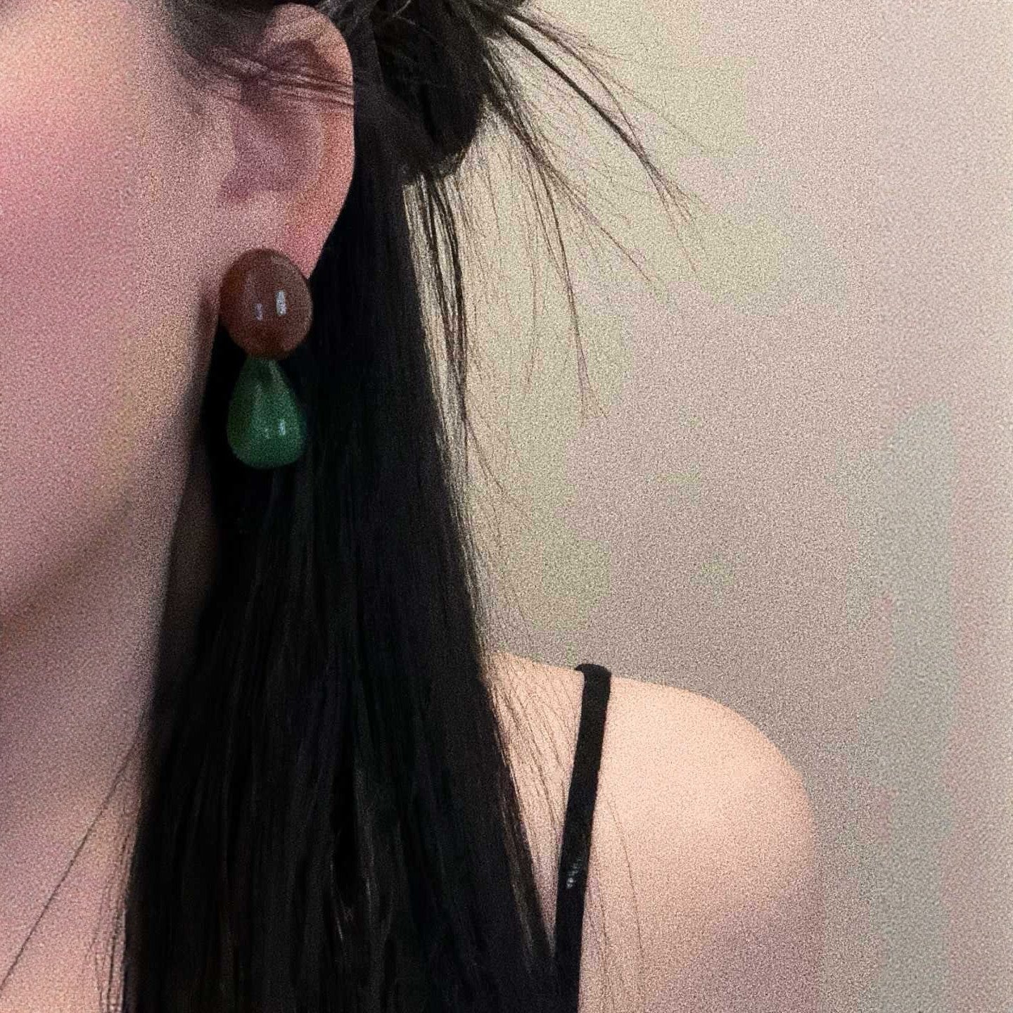 Wholesale Resin Electroplated Ear Studs French Light Luxury Geometric 2025 New Style Women' s Jewelry Accessory