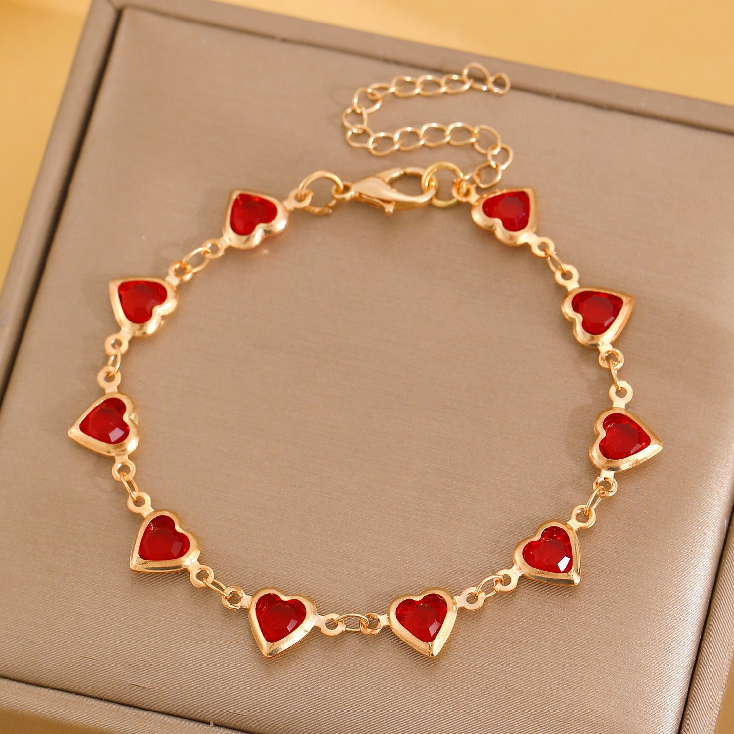 Wholesale  Color Love Bracelet Necklace Personalized Alloy Heart-shaped Dopamine Bracelet
