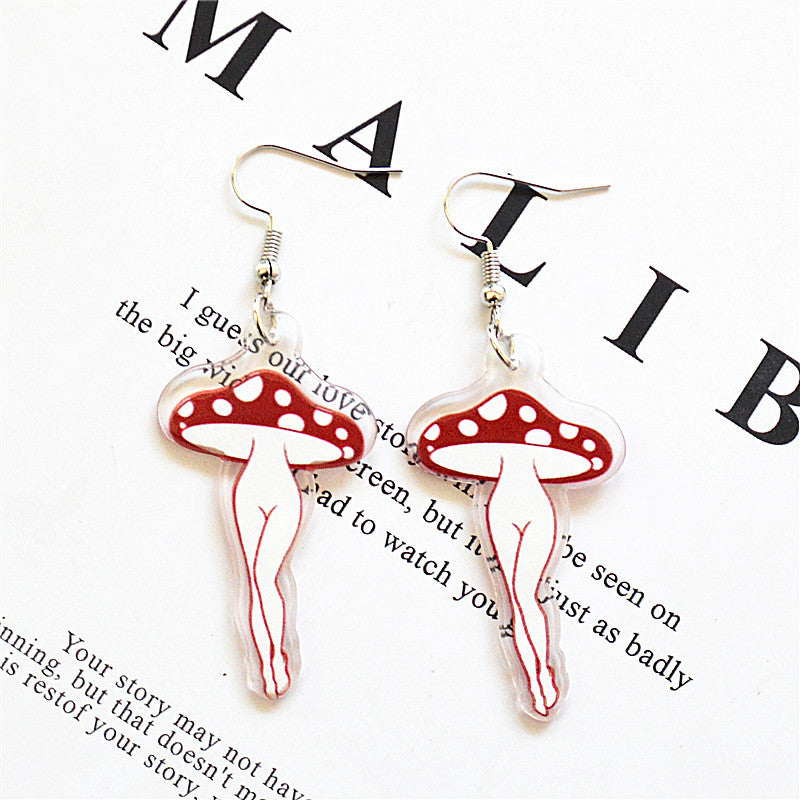 Wholesale Exaggerated Fun Acrylic Magic Mushroom Earrings ACC-ES-XN025