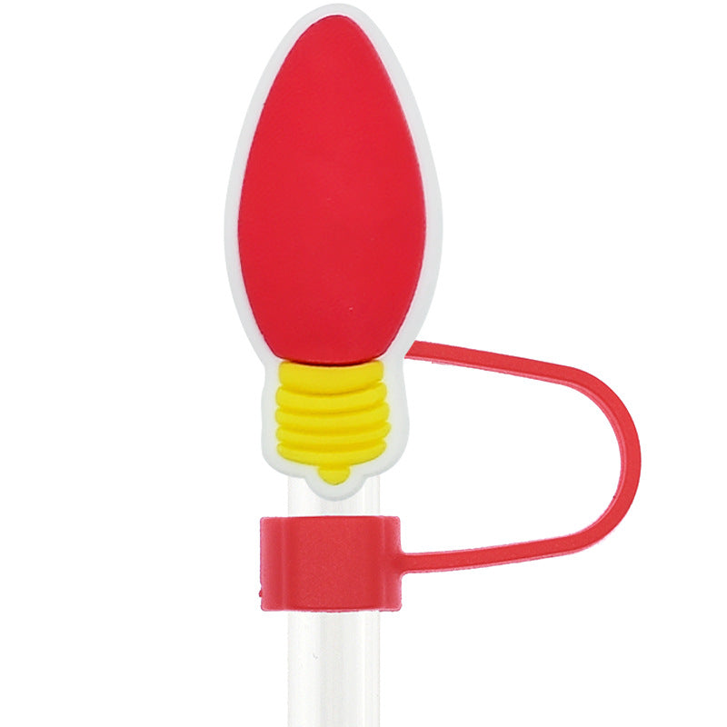 Wholesale Random 100pcs Christmas 10mm PVC Soft Straw Tube Cap ACC-SCR-RYY082