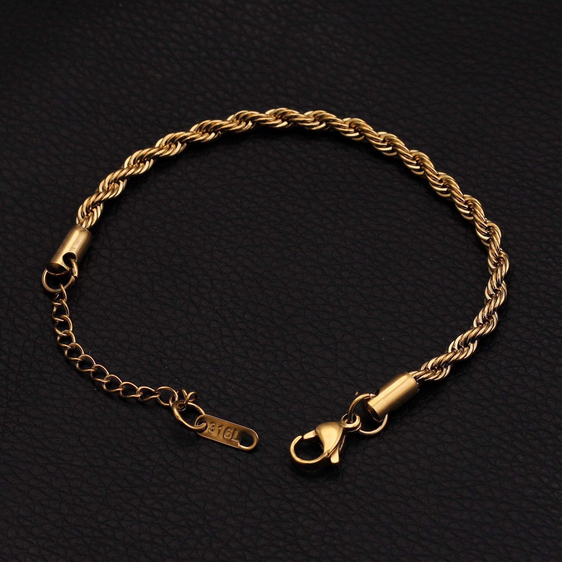 Wholesale  titanium steel braided chain golden  bracelet