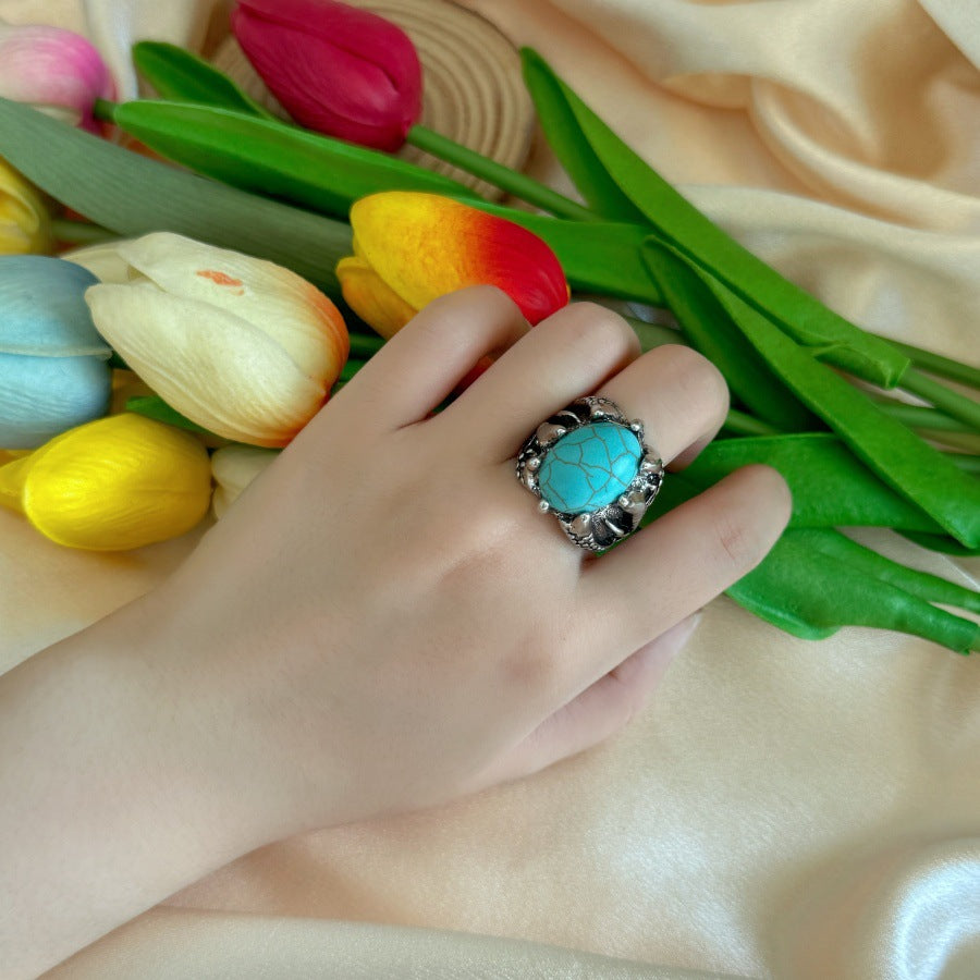 Wholesale  Inlaid Green Turquoise Ring