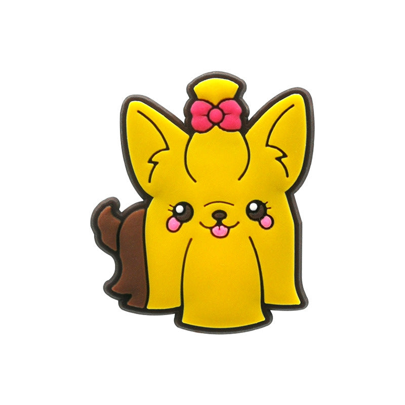 Wholesale Random 100pcs Cute Cartoon Dog PVC Soft Rubber Shoe Buckle Decoration ACC-SC-YiBang004