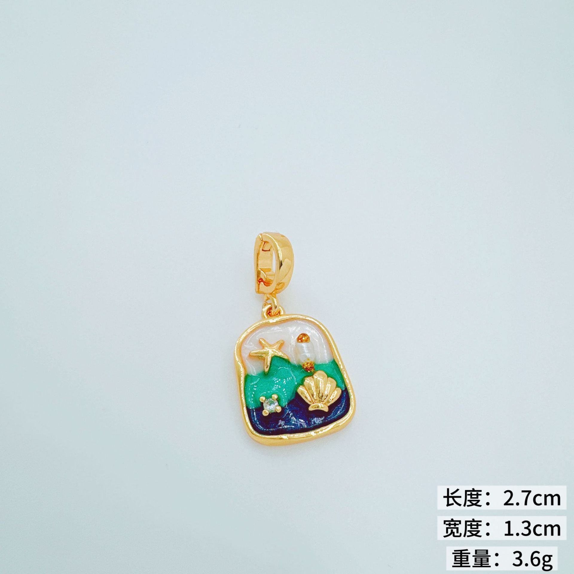 Wholesale Dreamy Blue Ocean Enamel Pendant Necklace Starfish Pearl Shell Design Fashion Jewelry Accessory Gift Resale