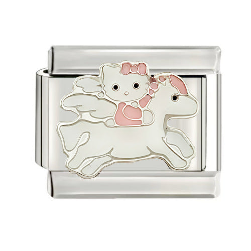 Wholesale Italian Charm Starter Bracelets DIY square Single Section Creative Stainless Steel Composable Bracelet