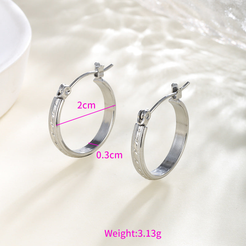 Wholesale Stainless steel heart-shaped large circle earrings