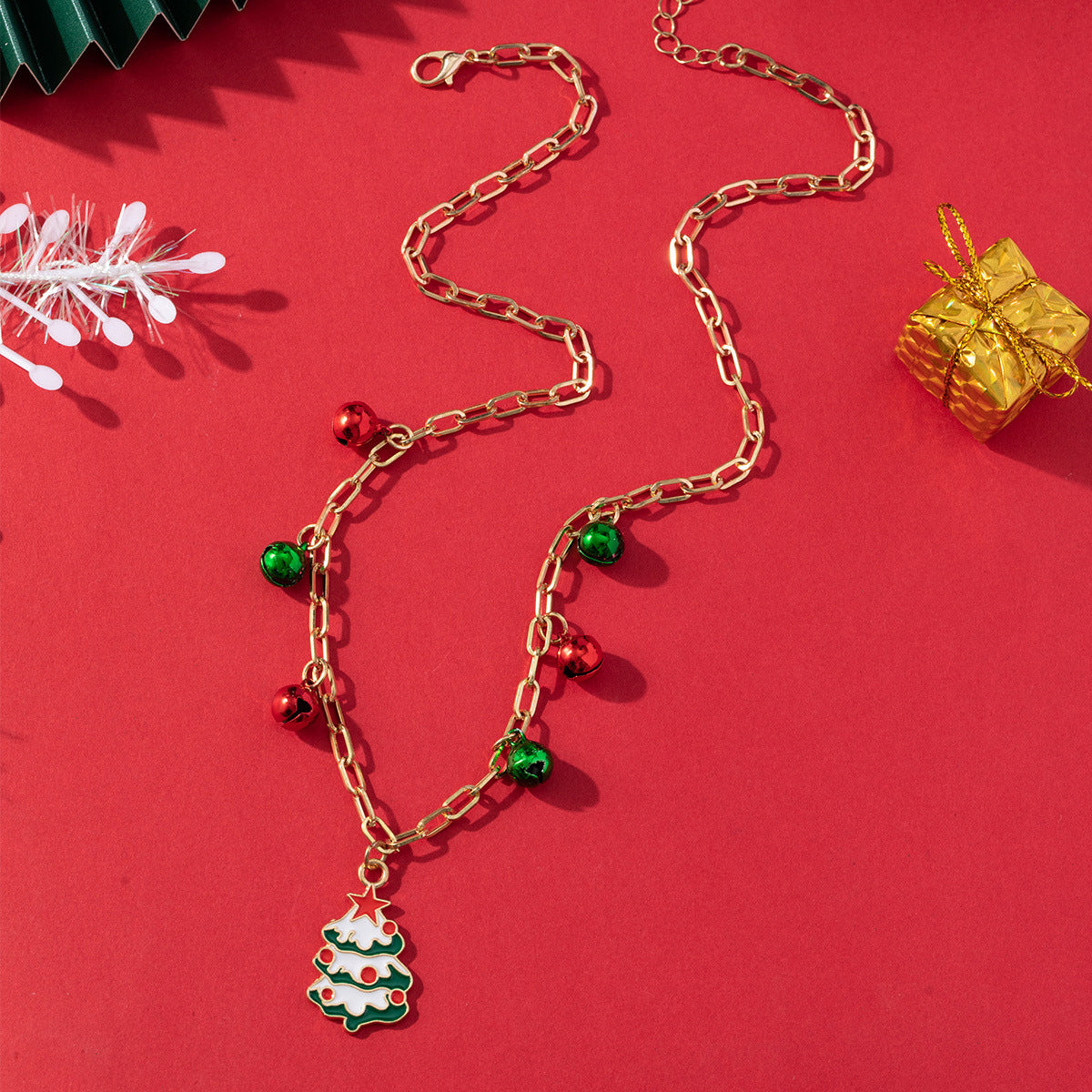 Wholesale Christmas paper clip chain necklace