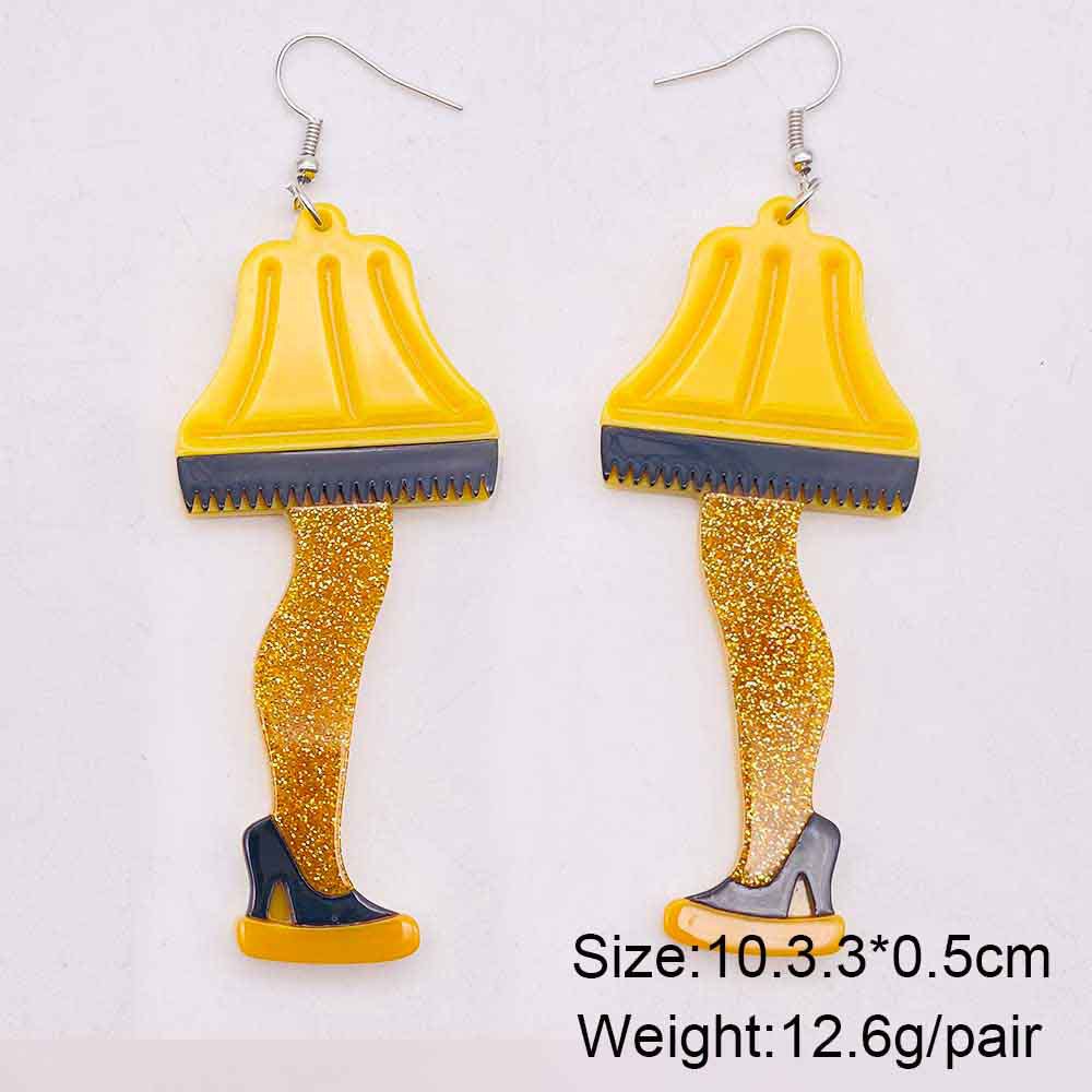 Wholesale exaggerated fun acrylic table lamp high heel earrings