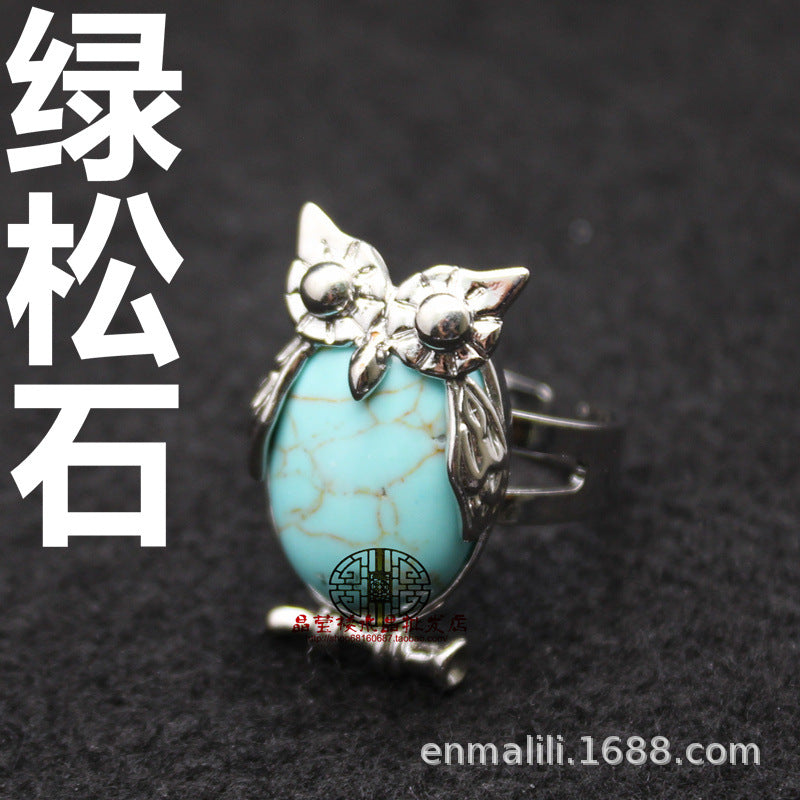 Wholesale Personality Exaggerated Owl Adjustable Ring