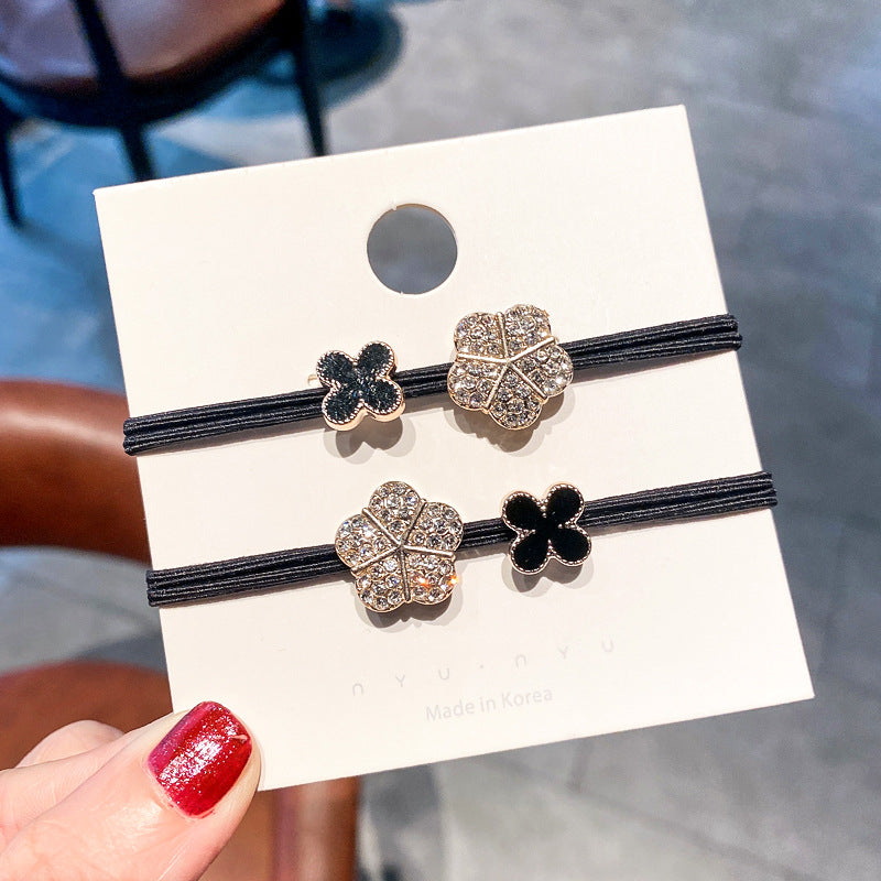 Wholesale Super Flash Diamond Love Four Leaf Clover Scrunchies ACC-HS-Huidi022