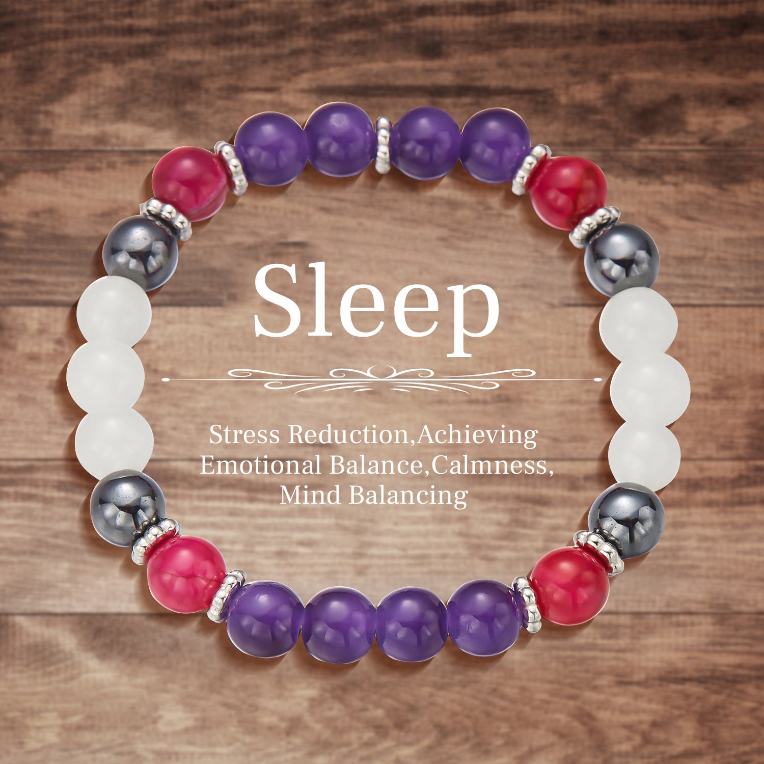 Wholesale Natural Stone Geometric Beaded Bracelet 8mm Natural Stone Elastic Bracelet