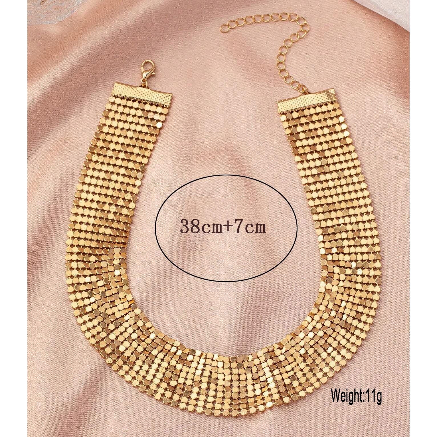 Wholesale Punk Style Metal Sequin Exaggerated Necklaces