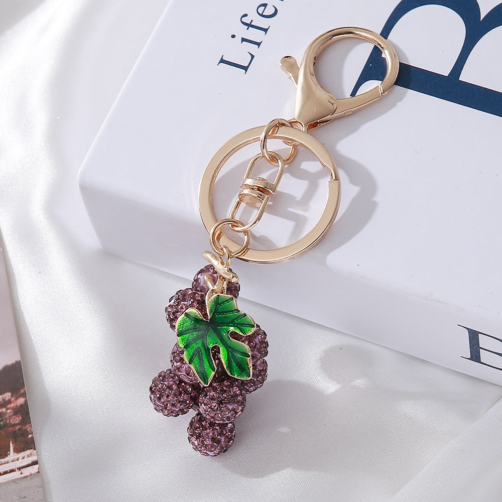 Wholesale Stylish Grape Shaped Clay Keychain Cute Car Key Bag Charm Fashion Accessory