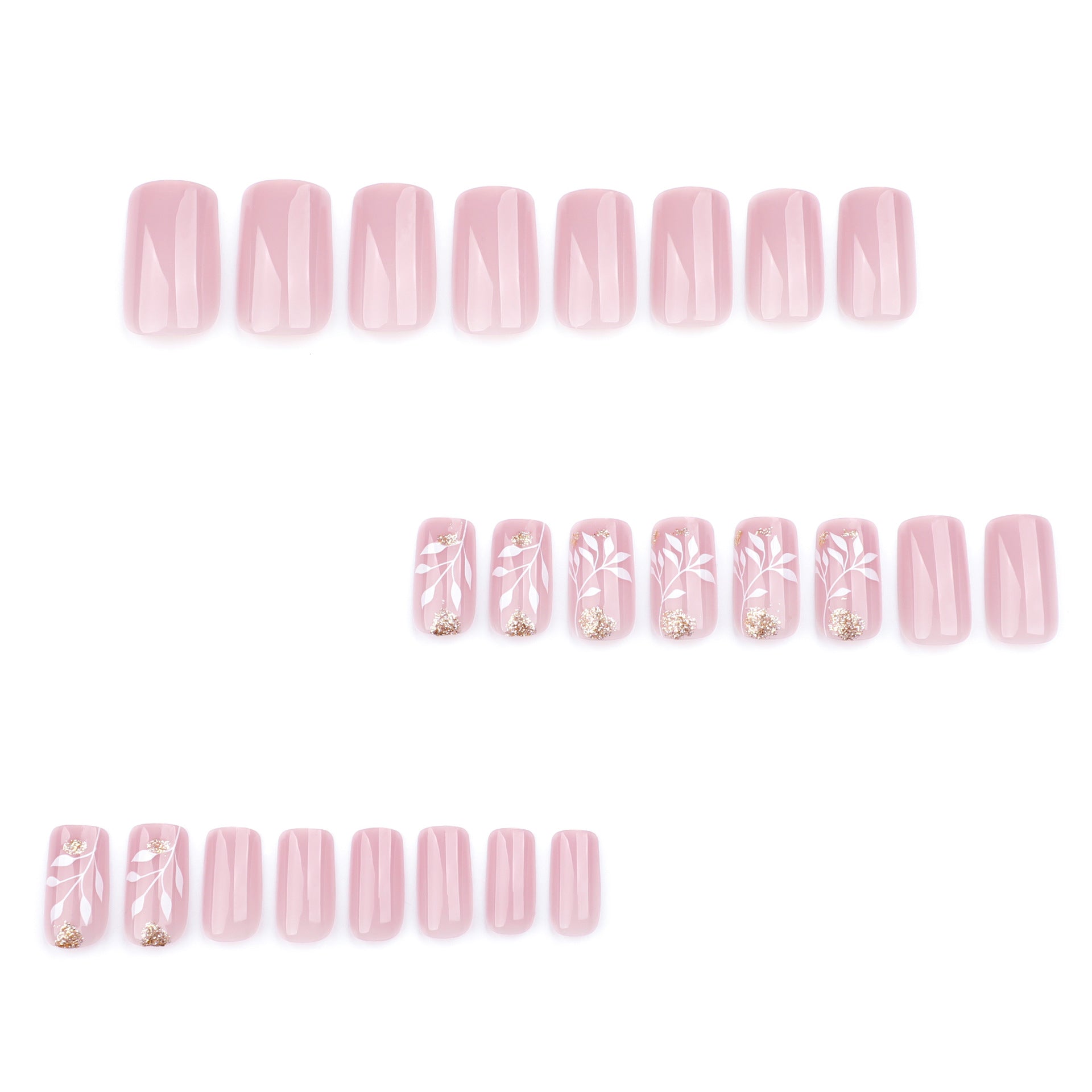 Wholesale 24 Pieces/box White Flower Nails Kits Nail Stickers