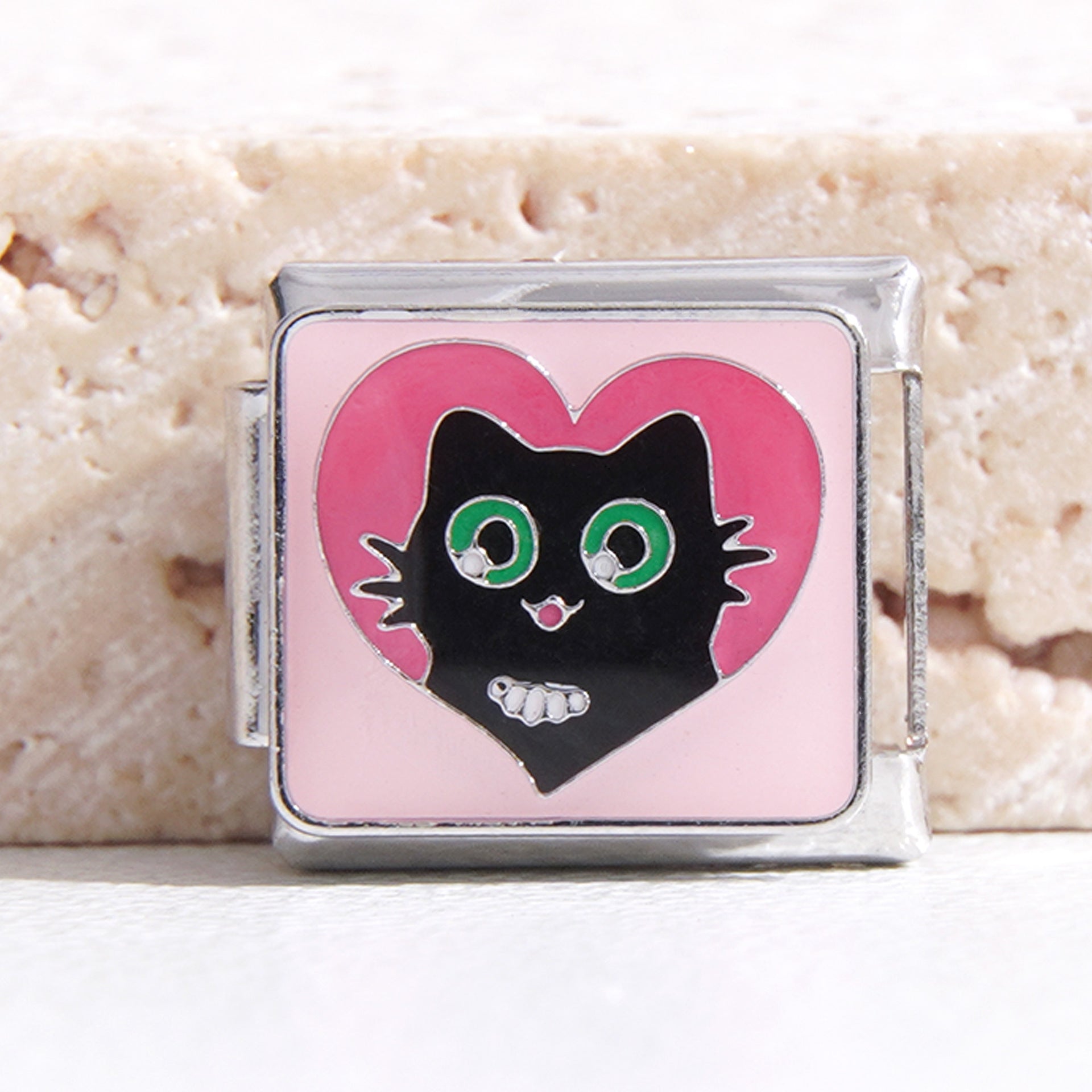 Wholesale Italian Charm Bracelet 9mm DIY Splicing Removable Cartoon Cat Stainless Steel Composable Bracelet