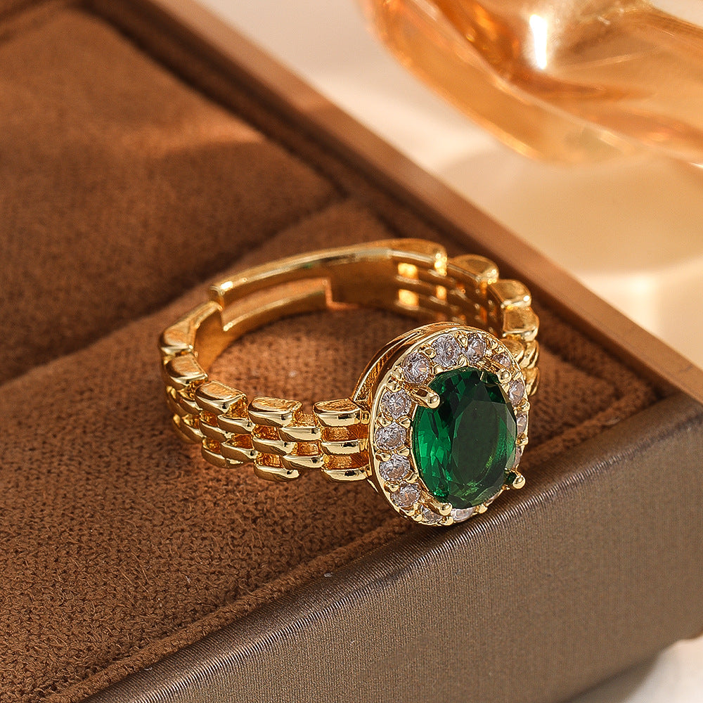 Wholesale Gold Tone Copper Zircon Open Ring Everyday Chic Women S Jewelry Gift