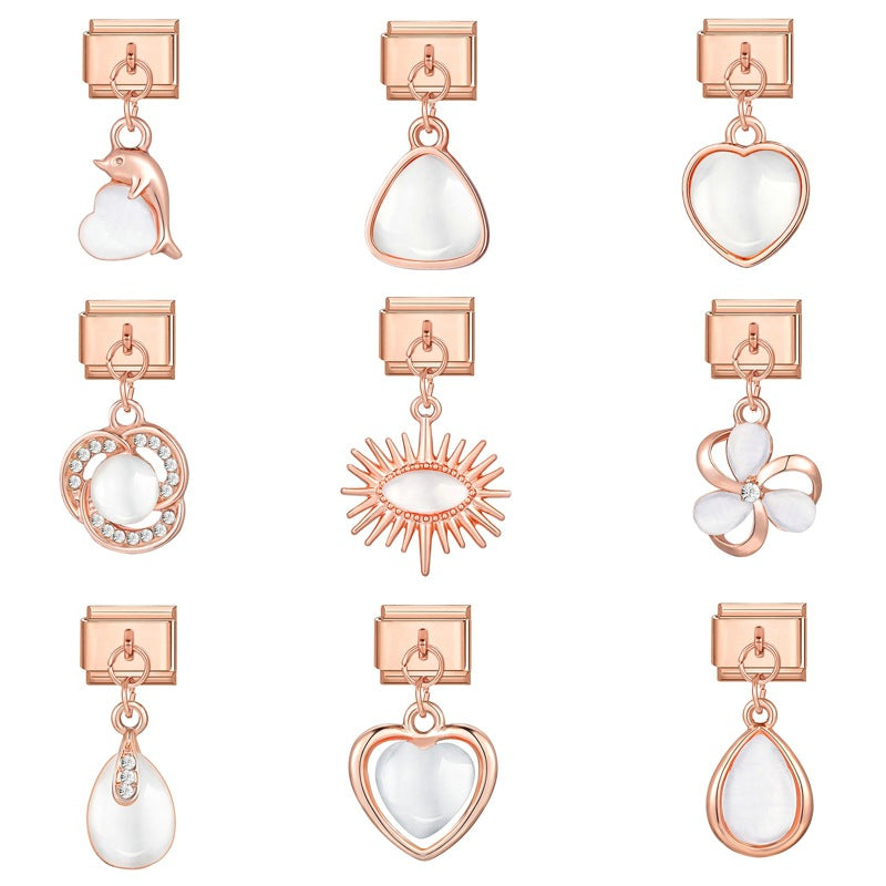 Wholesale Charms Italian modular cat' s eye stone pendant DIY bracelet accessories