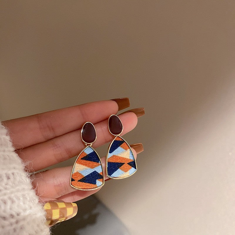 Wholesale Aesthetic French Style Oil Painting Sunflower Earrings