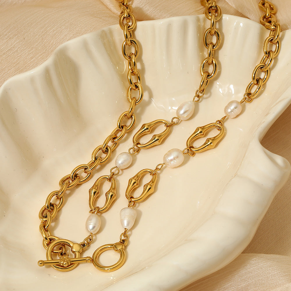 Wholesale stainless steel gold-plated necklace bracelet