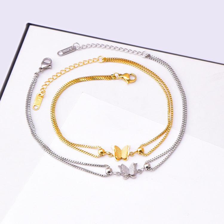 Wholesale  double-layer anklet simple girl accessories