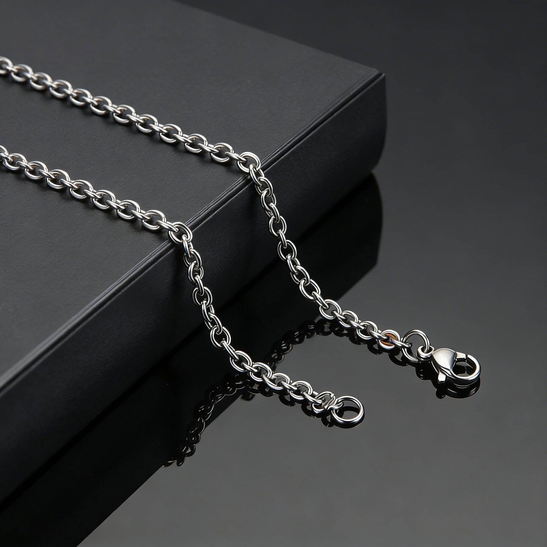 Wholesale Titanium Steel Flat Cross O-Shaped Chain Necklace - Chic DIY Jewelry Accessory for Women