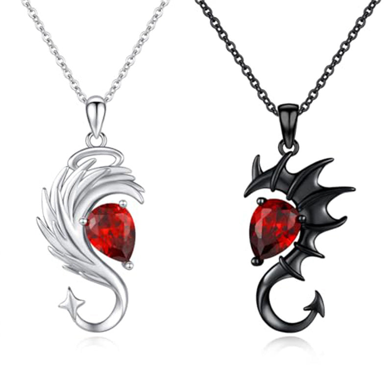Wholesale  Angel Devil Wings Pendant Dark Wind Diamond Couple Clavicle Chain