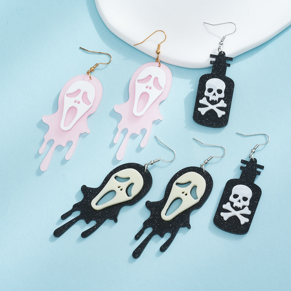Wholesale Halloween Skull Acrylic Earrings ACC-ES-AnDao024