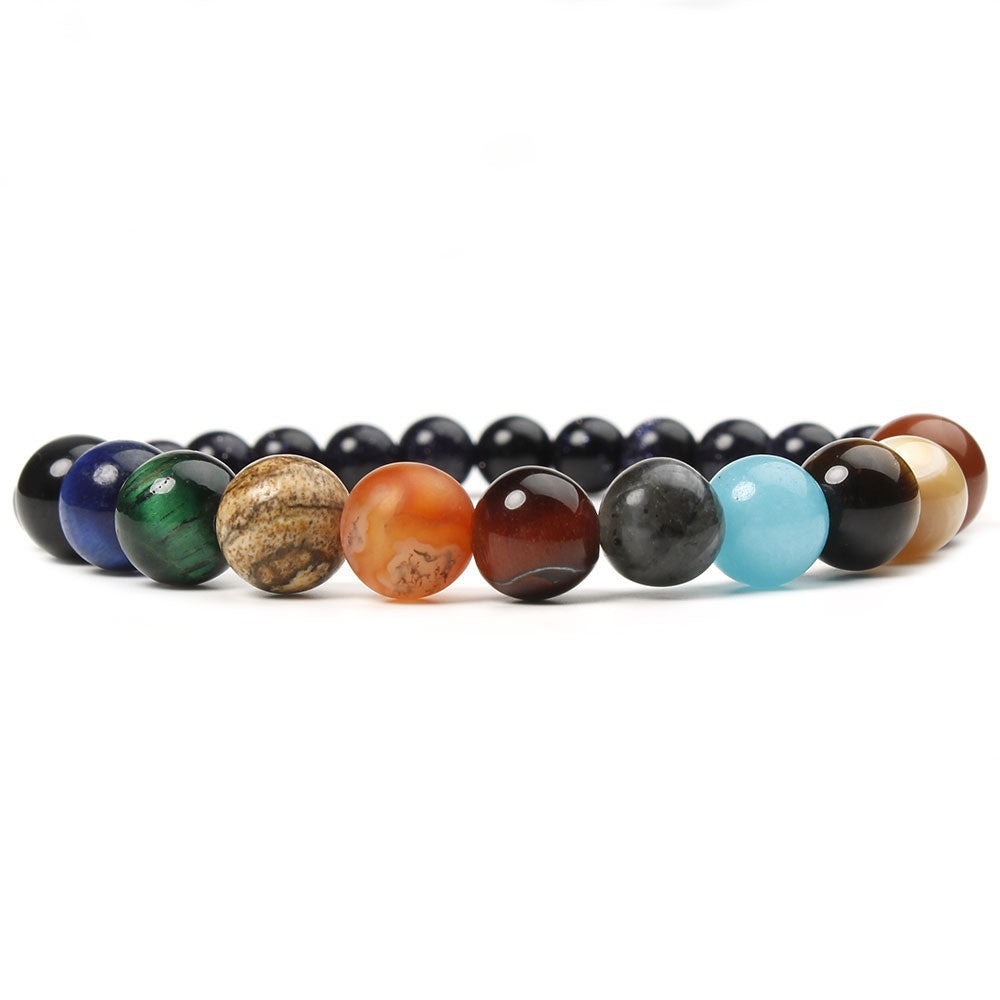 Wholesale Creative Eight Planets Bracelet Mixed Material Handmade Unisex Fashion Accessory Gift