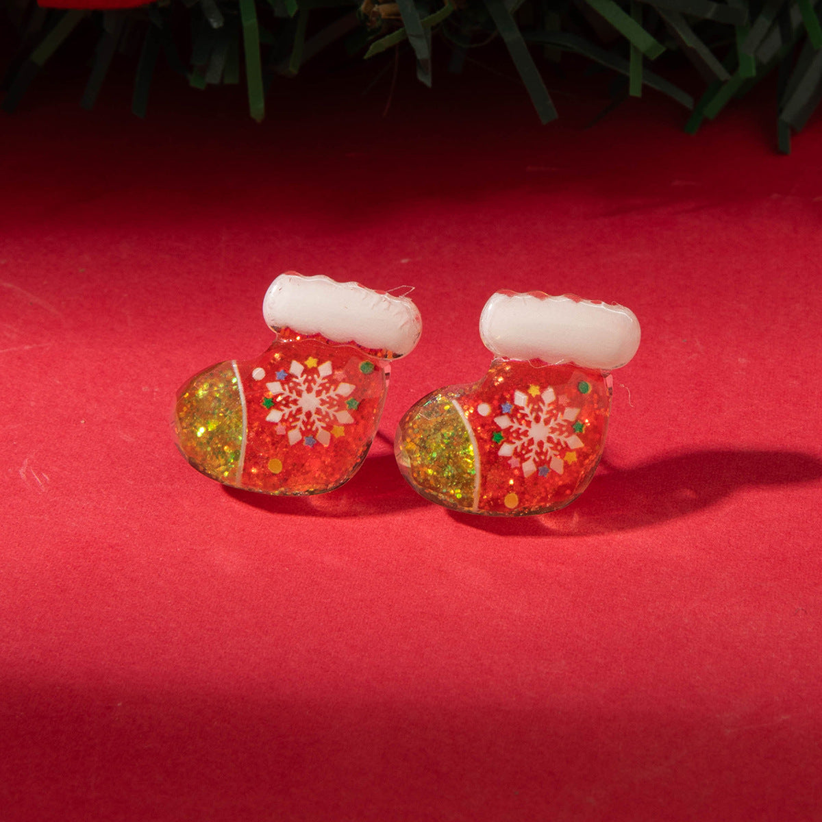 Wholesale Resin Christmas Tree Snowman Old Man Earrings