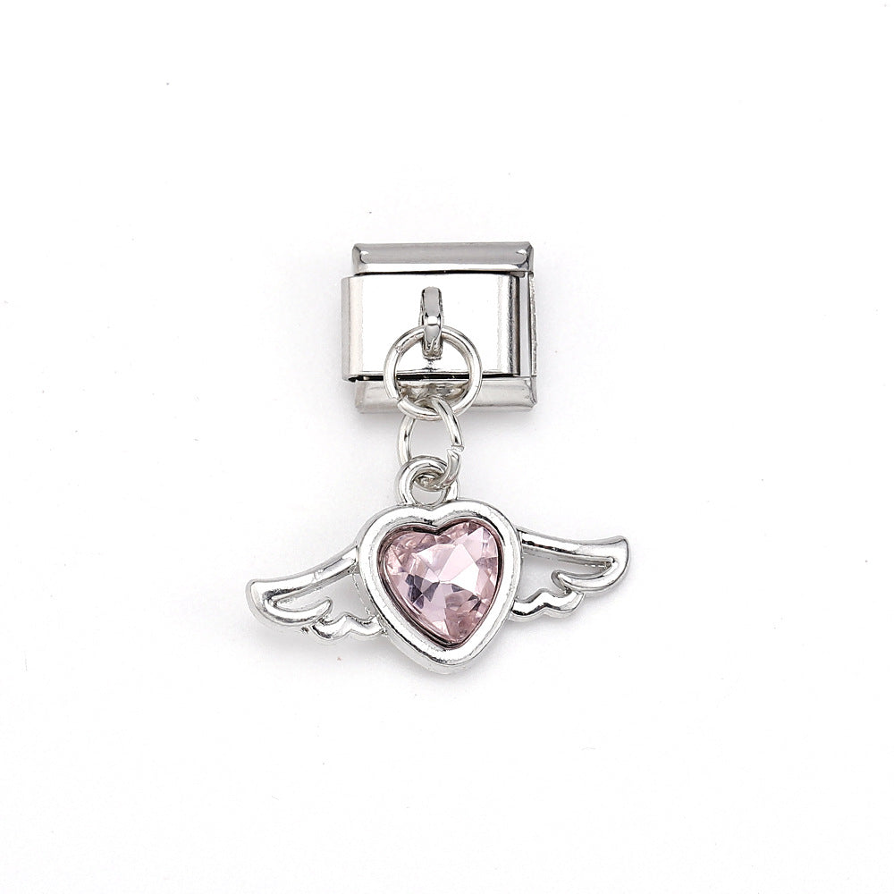 Wholesale Italian Charm Bracelet 9mm DIY Splicing Cute Love Stainless Steel Composable Bracelet