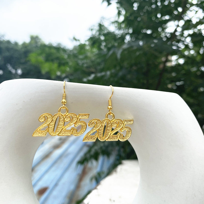 Wholesale cute 2025 number wooden earrings